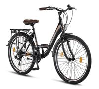Citybike - CHILLAXX Strada - 26 pouces 21 vitesses - Noir-marron - V-Bremse