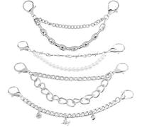 CityComfort Accessoires et Bijoux de Chaussures Femme - Charms Mixtes pour Sabot (Chaînes en argent)