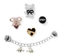 CityComfort Accessoires et Bijoux de Chaussures Femme - Charms Mixtes pour Sabot (Gemmes Argent/Or)