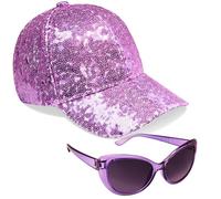 CityComfort Casquette Enfant Fille - Ensemble Casquette de Baseball et Lunettes de Soleil Enfant Fille, Taille Unique (Violet)