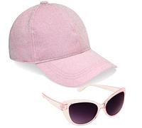 CityComfort Casquette Enfant Fille - Ensemble Casquette de Baseball et Lunettes de Soleil Enfant Fille, Taille Unique (Rose Paillettes)