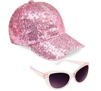 CityComfort Casquette Enfant Fille - Ensemble Casquette de Baseball et Lunettes de Soleil Enfant Fille, Taille Unique (Rose)