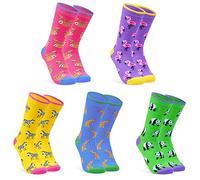 CityComfort Chaussette Femme, Veau Longueur Colorée Chaussettes Drole, Paquet 5 (Animaux)