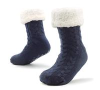 CityComfort Chaussette Homme - Grosse Chaussette Épaisse Antidérapante Doublure Polaire (Navy)