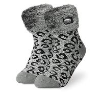 CityComfort Chaussettes Antidérapantes Femme Hiver Chaussettes Chaudes Femme Ado Épaisse et Moelleuse Idée Cadeau pour Elle (Gris Argenté)