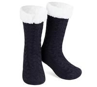 CityComfort Chaussettes Antidérapantes Femme Hiver Chaussettes Chaussons Femme et Ado Épaisse et Moelleuse Idée Cadeau pour Elle (Marine)