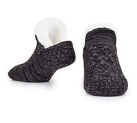 CityComfort Chaussettes Antidérapantes Femme Hiver Chaussettes Chaussons Femme et Ado Épaisse et Moelleuse Idée Cadeau pour Elle (Noir/Blanc)