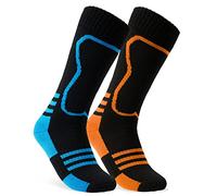 CityComfort Chaussettes de Ski Garçon Vêtements de Ski Enfant Mixte Multipack (12-3 UK, numeric_31, numeric_36, regular, Noir - Lot de 2, 31-36)