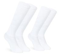 CityComfort Chaussettes de Sport Garçon, Chaussettes de Football Longues, Chaussettes Hautes au Genou Enfant Ado 4-13 Ans (Blanc - Lot de 2, 27-31 EU)