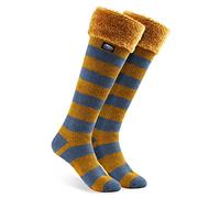CityComfort Chaussettes Femme Hiver - Chausson Chaussette Fantaisie Montant (Jaune/Gris)