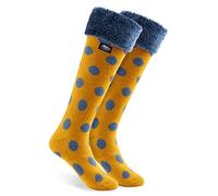 CityComfort Chaussettes Femme Hiver - Chausson Chaussette Fantaisie Montant (Jaune Pois)