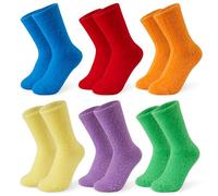 CityComfort Chaussettes Femme Hiver - Multipack Chaudes, de Nuit Pilou Cocooning, Grosses de Lit ou d'Intérieur, Taille Unique (Arc-en-ciel)
