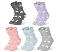 CityComfort Chaussettes Femme Hiver, Multipack Chaussettes Chaudes Femme, Chaussettes de Nuit Pilou Cocooning, Grosse Chaussettes de Lit ou d'Intérieur, Taille Unique (Multi Étoiles