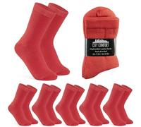 CityComfort Chaussettes Femme Sport et Douillette Chaussettes Chaudes Respirantes Multipack Idée Cadeau Femme et Ado (Rouge-Lot de 6)