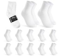 CityComfort Chaussettes Garçon Mi-Mollet - Lot de 12 Paires de Chaussettes (Blanc, 12-15 Ans)