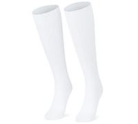 CityComfort Chaussettes Hautes, Chaussettes Montantes Genou Femme Homme(Blanc, 37-40)