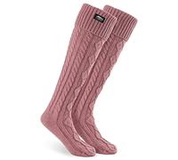 CityComfort Chaussettes Hautes Montantes Femme Chaussette au Genou Mi-bas Tricot (Rose)