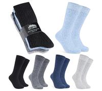 CityComfort Chaussettes Homme Multipack Chaussettes Thermiques Laine Chaussettes chauffantes Hiver Tailles Adulte Ado 39-42 et 42-45 (Bleu/Gris, 42-45 EU)