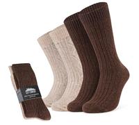 CityComfort Chaussettes Homme Multipack Chaussettes Thermiques Laine Chaussettes chauffantes Hiver Tailles Adulte Ado 39-42 et 42-45 (Brun/Beige, 39-42 EU)