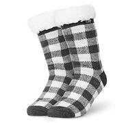 CityComfort Chausson Chaussette Femme Fantaisie, Chaussette Antidérapante Hiver Fourrée (Gris)
