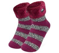 CityComfort Chausson Chaussette Femme Fantaisie - Chaussettes Antidérapantes Femme Hiver (Violet)