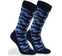 CityComfort Chausson Chaussette Homme - Chaussettes Antidérapantes Avec Fourrure Épaisse Motif Camouflage En Bleu Marine Ou Gris - Taille Unique 38-44 (Bleu Marine)