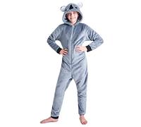 CityComfort Combinaison Pyjama Enfant Animaux Grenouillère Surpyjama en Polaire (Gris Foncé Koala, 13-14 Ans)