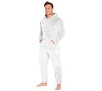 CityComfort Combinaison Pyjama Homme Grenouillere Homme Combi Pyjama Onesie Tout en Un Chaud en Polaire M-3XL (Two Tone Grey, L)