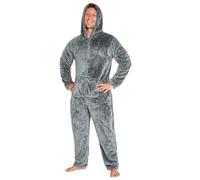 CityComfort Combinaison Pyjama Homme Grenouillere Homme Combi Pyjama Onesie Tout en Un Chaud en Polaire M-3XL (Grey, 2XL)