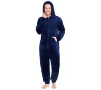 CityComfort Combinaison Pyjama Homme Grenouillere Homme Combi Pyjama Onesie Tout en Un Chaud en Polaire M-3XL (Bleu Marine, M)