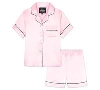 CityComfort Ensembles de Pyjama Fille et Ado Ensembles de Nuit d'Été Boutons Short Pyjama Satin Loungewear Set Vêtement de Nuit à Manche Courte (11-12 Ans, Rose)