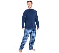 CityComfort Ensembles de Pyjama Homme Super Doux en Polaire 2 Pièces - Cadeau Homme (Bleu à Carreaux, L)