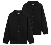 CityComfort Gilet Garçon Pull Boutonné Manches Longues Tricot Enfant Coton Basique Vêtements Ado 3-14 Ans Multipack 1 ou 3 (Noir 2 Pack, 5-6 Ans)