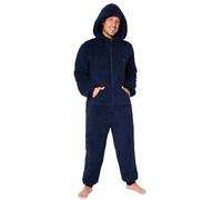 CityComfort Grenouillère Homme Combinaison Pyjama Homme Combi Pyjama Onesie Tout en Un Chaud en Polaire Peluche M-3XL (Navy, 2XL)