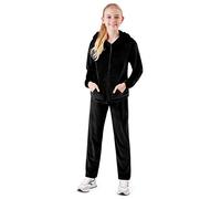 CityComfort Jogging Fille Velours - Ensemble Survêtement Fille Mode (as4, age, 11_years, 12_years, regular, Noir)