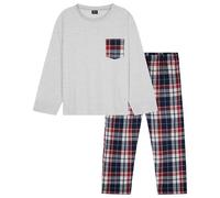 CityComfort Long Chaud Pyjama Homme, Vêtements de Nuit Homme et Ado, 2 Pièces Pyjama Set - Cadeau Homme (Gris, 2XL)