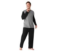 CityComfort Long Pyjama Homme et Ado 2 Pièces Pijama Set - Cadeau Homme (Anthracite, 4XL)