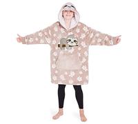 CityComfort Oversize Pull Plaid Enfant Fille Douce Couverture à Capuche Sherpa Douillette Sweat Ado Idée Cadeau (Beige Paresseux)