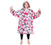 CityComfort Oversize Pull Plaid Enfant Fille Douce Couverture à Capuche Sherpa Douillette Sweat Ado Idée Cadeau (Rose Camo)