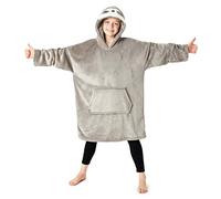 CityComfort Oversize Pull Plaid Enfant Fille Douce Couverture à Capuche Sherpa Douillette Sweat Ado Idée Cadeau (Gris Paresseux)