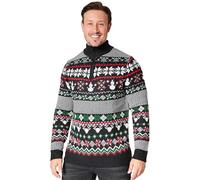 CityComfort Pull de Noël Homme Tricot Festif Rennes Bonhomme de Neige Christmas Jumper Pull Homme Couple Famille Ado Garcon Grande Taille M-XXL (Noir/Gris, XL)