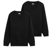 CityComfort Pull Enfant Garcon Pull Manches Longues Col V Tricot Enfant Coton Basique Vêtements Enfant Ado Garcon 3-14 Ans Multipack 1 ou 2 (Noir - 2 Pack, 9-10 Ans)