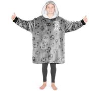 CityComfort Pull Plaid Enfant, Sweat Oversize en Polaire Enfant Ado (Gris Football)