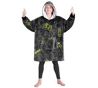 CityComfort Pull Plaid Enfant, Sweat Oversize en Polaire Enfant Ado (Gris Gaming)