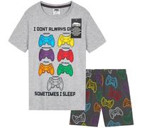 CityComfort Pyjama Enfant Garcon Ado Ensemble Pyjama Short Ete Loungewear Set Doux Vêtement de Nuit Cadeau Gamer (13-14 Ans, Gris/Multi)