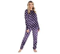 CityComfort Pyjama Femme - Ensembles de Pyjama à Pois en Polaire (M, Violet)