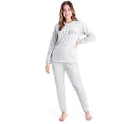 CityComfort Pyjama Femme, Ensembles de Pyjama Femme Chaud en Polaire (Gris Clair, L)