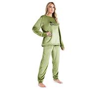 CityComfort Pyjama Femme, Ensembles de Pyjama Femme Chaud en Polaire, Vêtements de Nuit Femme Ado - Idée Cadeau pour Elle (Vert, M)
