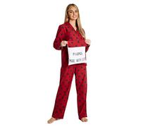 CityComfort Pyjama Femmes - Ensemble Pyjama Femme Boutonné Devant 100% Coton Taille S, M, L Et Grande Taille XL (Rouge, M)