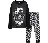 CityComfort Pyjama Garçon Football, Ensemble Pyjama Enfant et Ado, Long Vêtement de Nuit, Confortable, Idée Cadeau Foot (13-14 Ans, Noir Football)